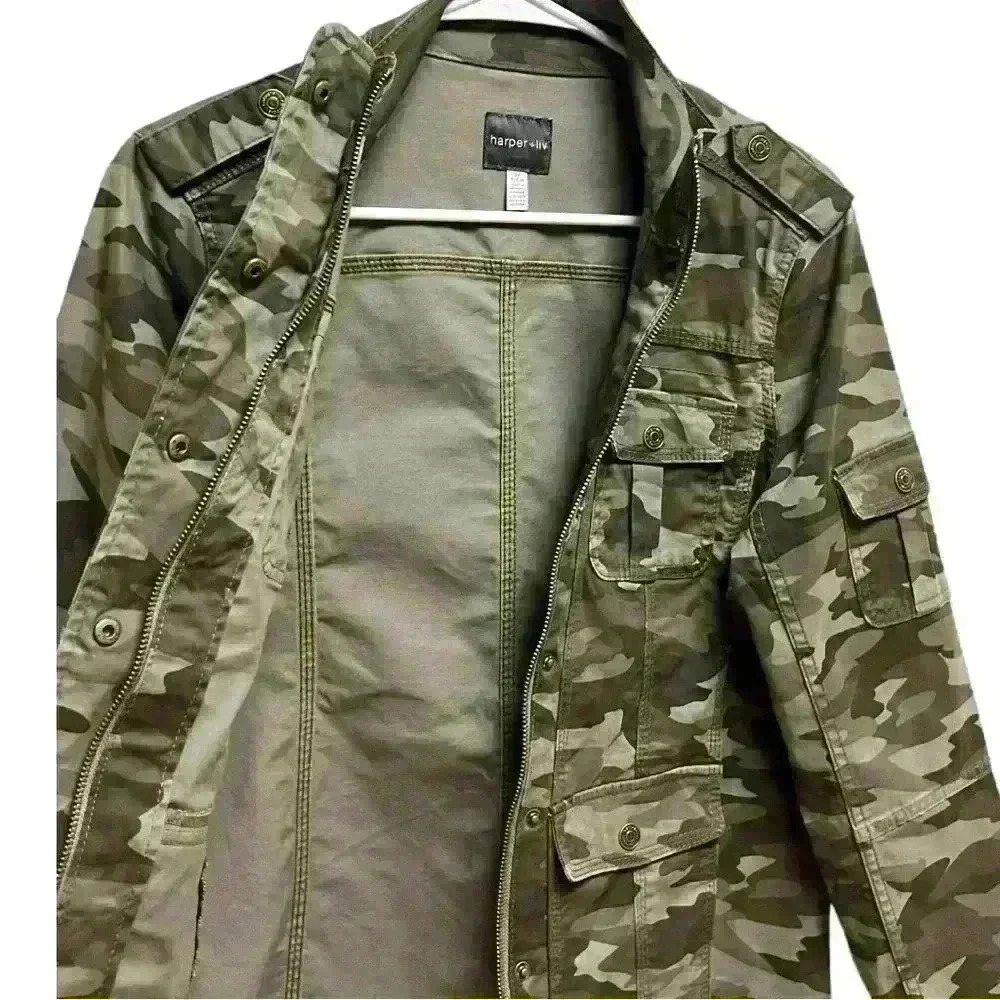 Harper & Liv Military Style Camouflage Jacket. Women’s Small Pre Owned, Like New - Picture 4 of 8
